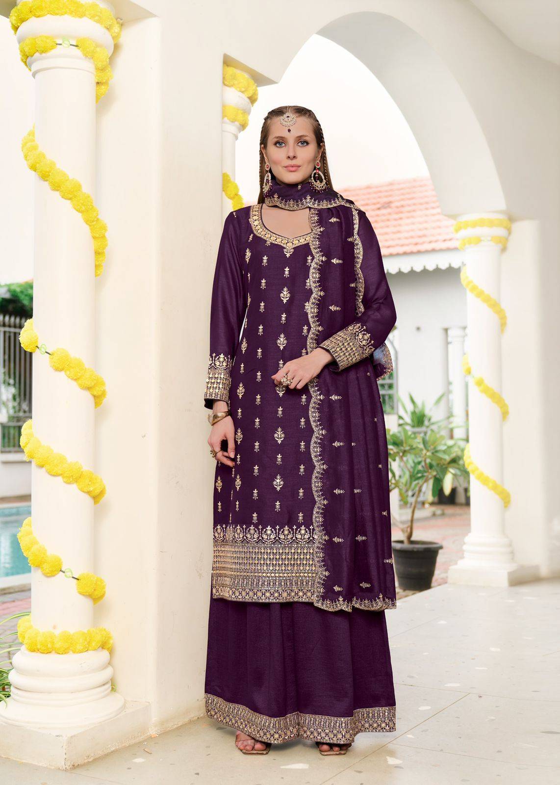 SANGEET by Sanika 10005 to 10007 series Indian Traditional Wear Collection PREMIUM VICHTRA SILK Stitched Embroidered dresses At Wholesale Price